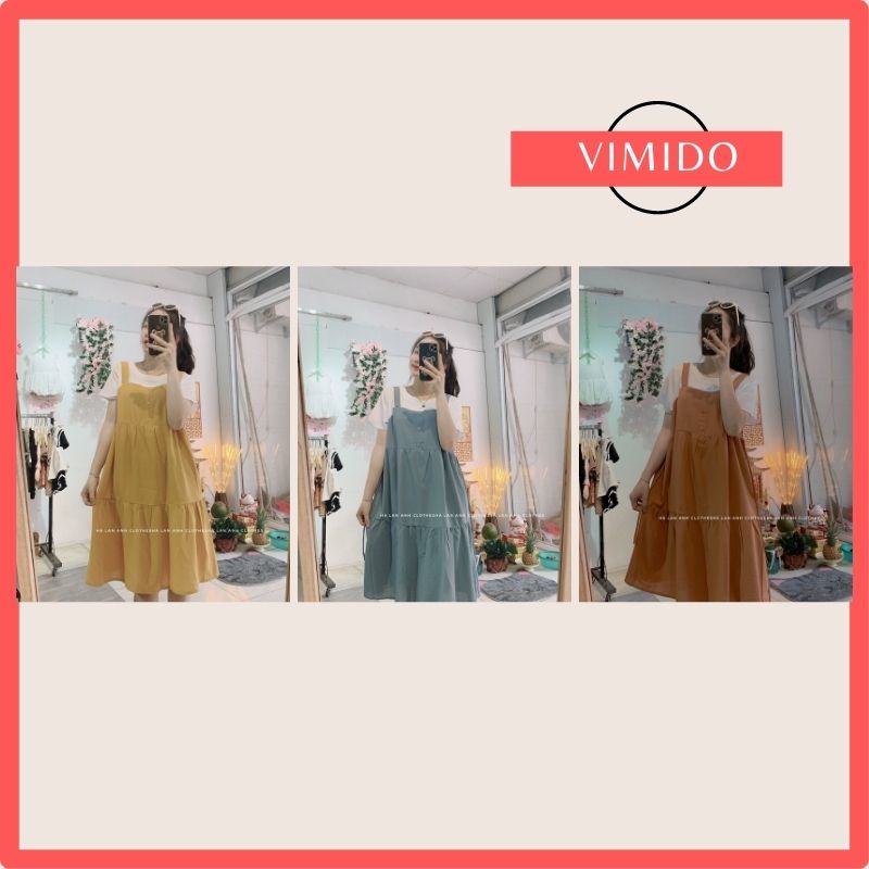Đầm yếm bầu 2 dây hở lưng dáng maxi cổ yếm suông dài VIMIDO | BigBuy360 - bigbuy360.vn
