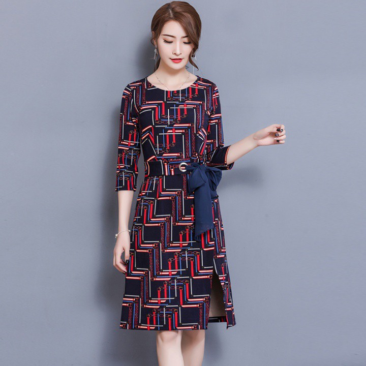 Đầm dự tiệc , đầm công sở dáng suông eo thắt nơ sang trọng SP.01381
