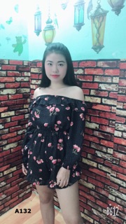 JUMPSUIT HOA BẸT VAI ( có quay clip thật )