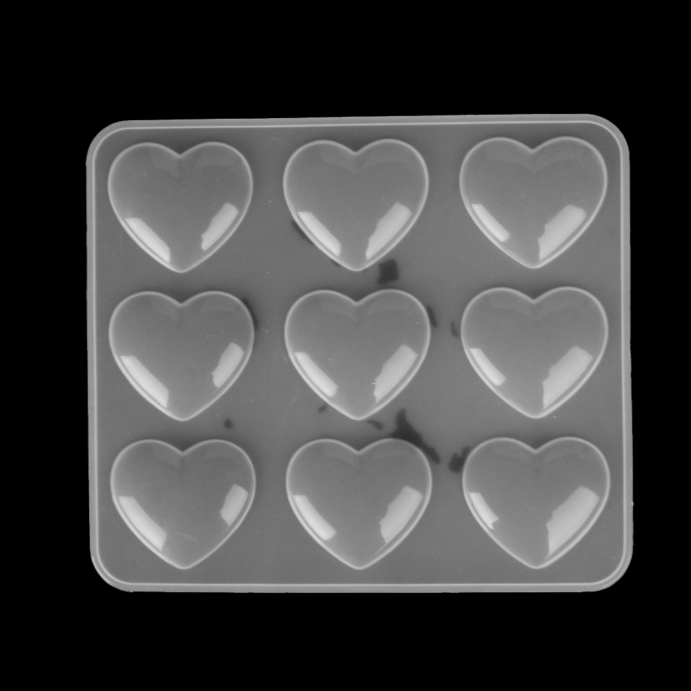 Khuôn silicon 9 ngăn làm mặt dây chuyền hình trái tim | BigBuy360 - bigbuy360.vn