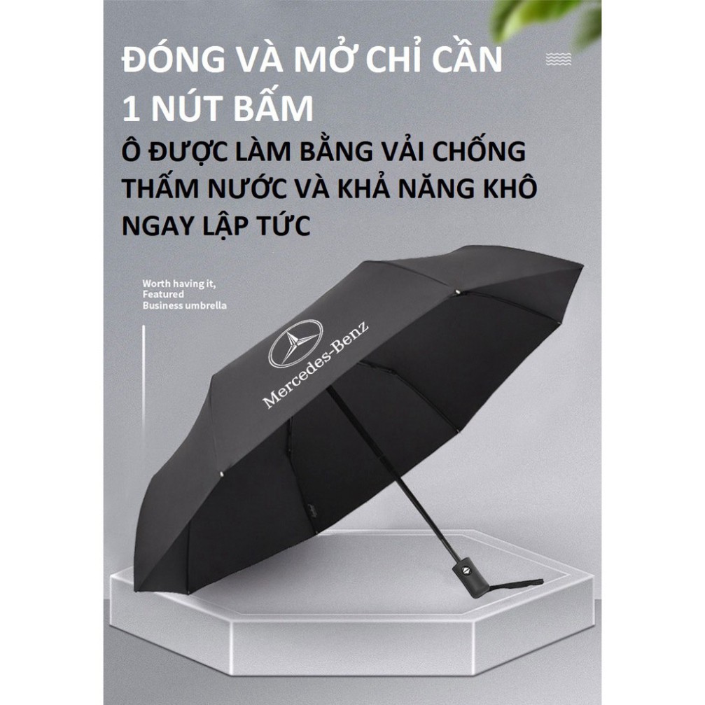 Ô dù cầm tay gấp gọn, ô che mưa, ô che nắng, tự động đóng mở, chống tia UV - Quà tặng theo các hãng xe ô tô