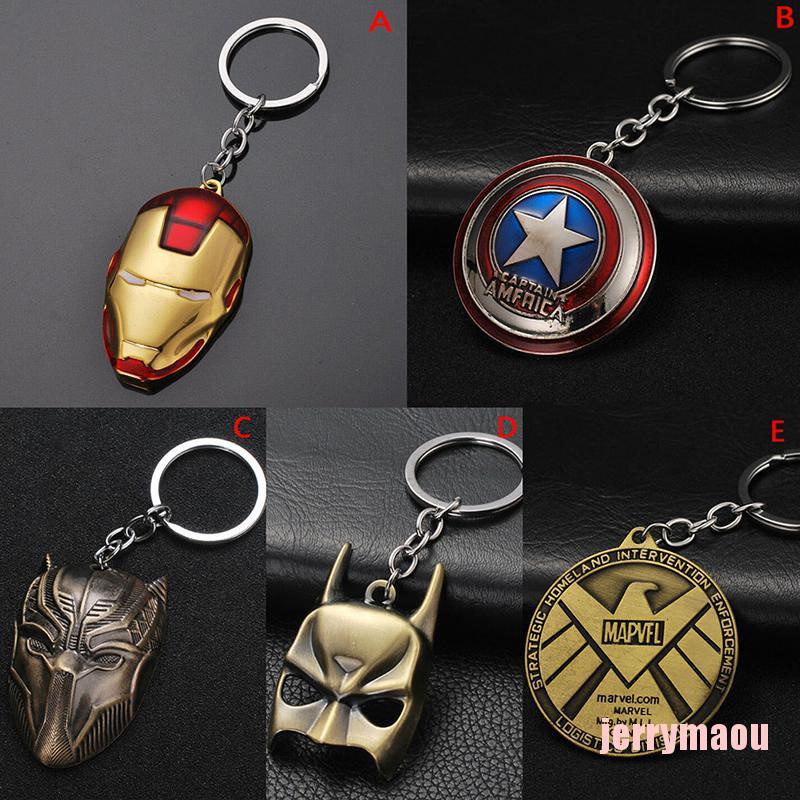 Móc Khóa Kim Loại Hình Mặt Nạ Người Nhện / Người Sắt Marvel