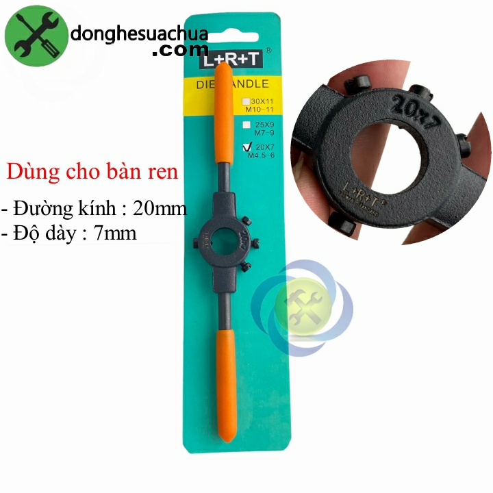 Tay quay taro ren ngoài L+R+T M4.5 - M6 sử dụng bàn ren đường kính 20 x 7mm