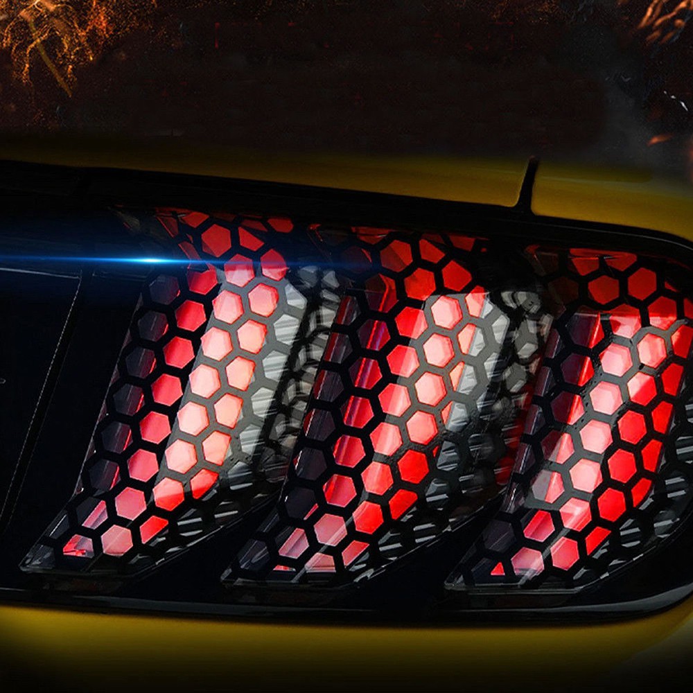 Car paster 6 pcs Honeycomb Shaped Stickers Cover Car Rear Tail Light Cover Decoration for Ford