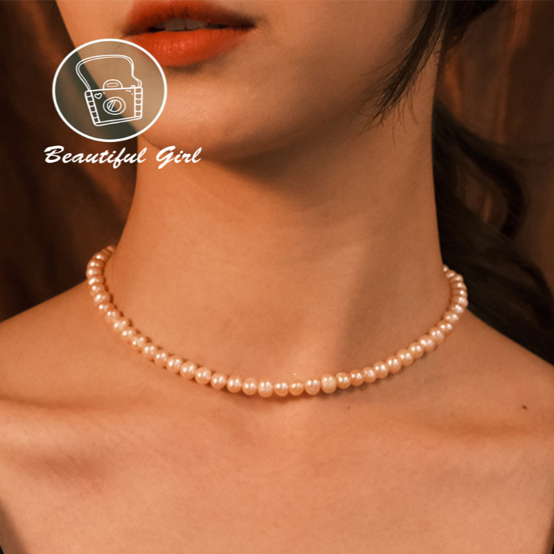Vòng Cổ Choker Đính Hạt Ngọc Trai Nhân Tạo Phong Cách Retro