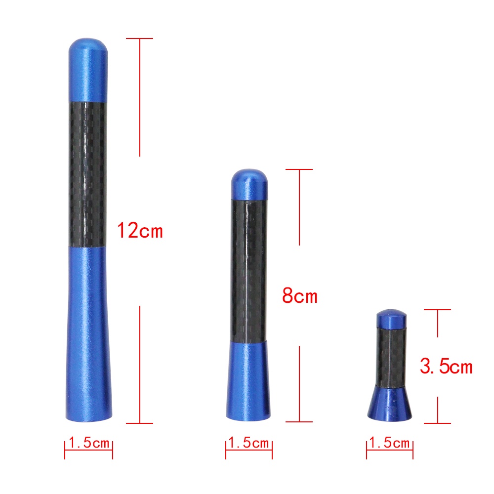 1 Ăng Ten Thu Sóng FM/AM Bằng Sợi Carbon Kim Loại 3.5cm 8cm 12cm Gắn Nóc Xe Hơi