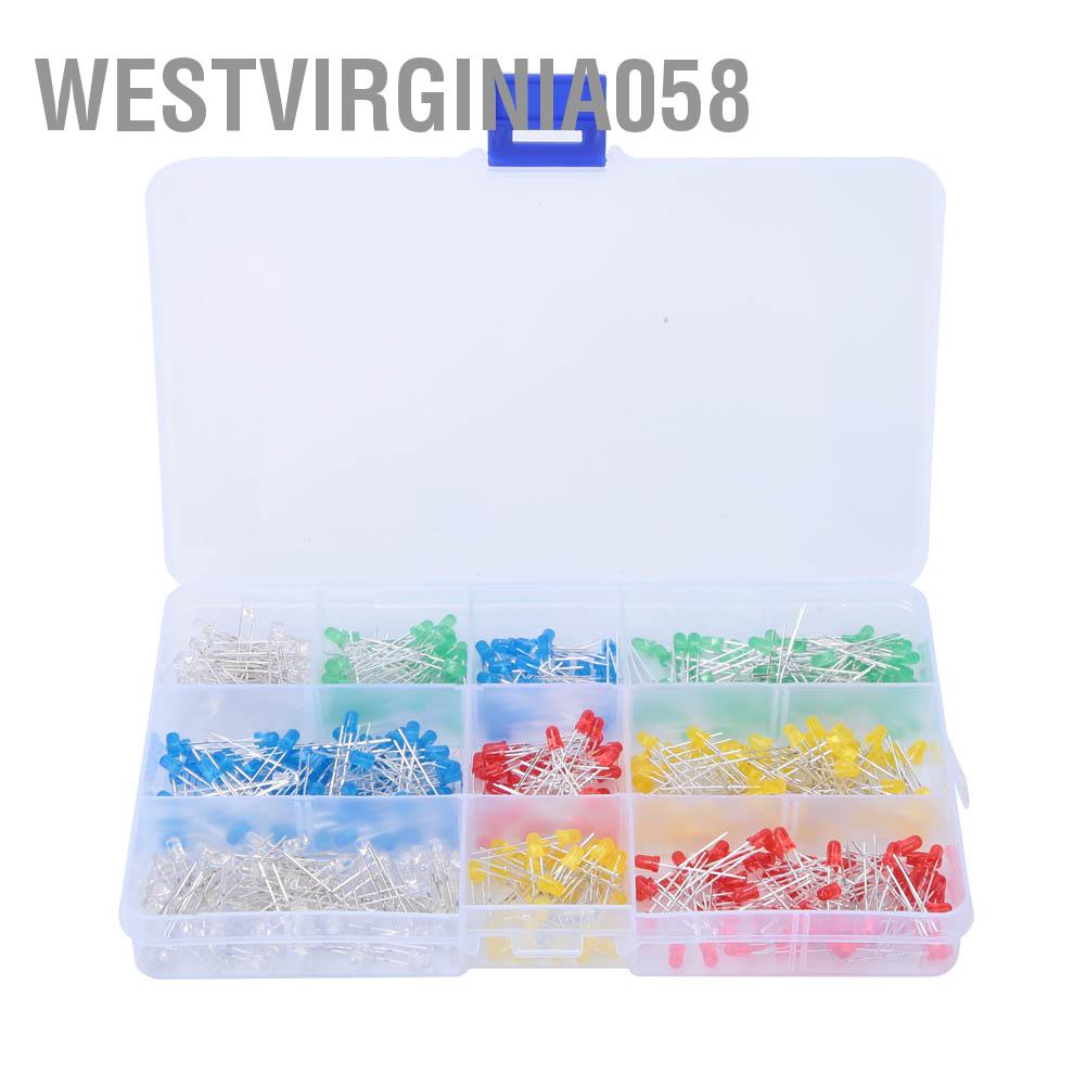 Có thể bán buôn 500 cái Blue / Yellow Red Green White 3mm LED Light Head Emitting Kit Hộp Westvirginia058 Hàng giao ngay