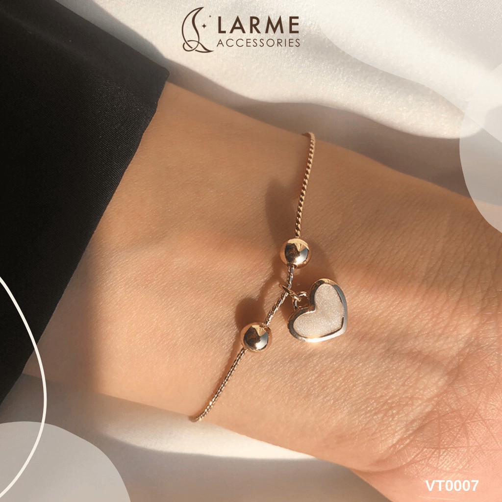 Vòng tay nữ hình trái tim dây rút đơn giản Larme Accessories - VT0007
