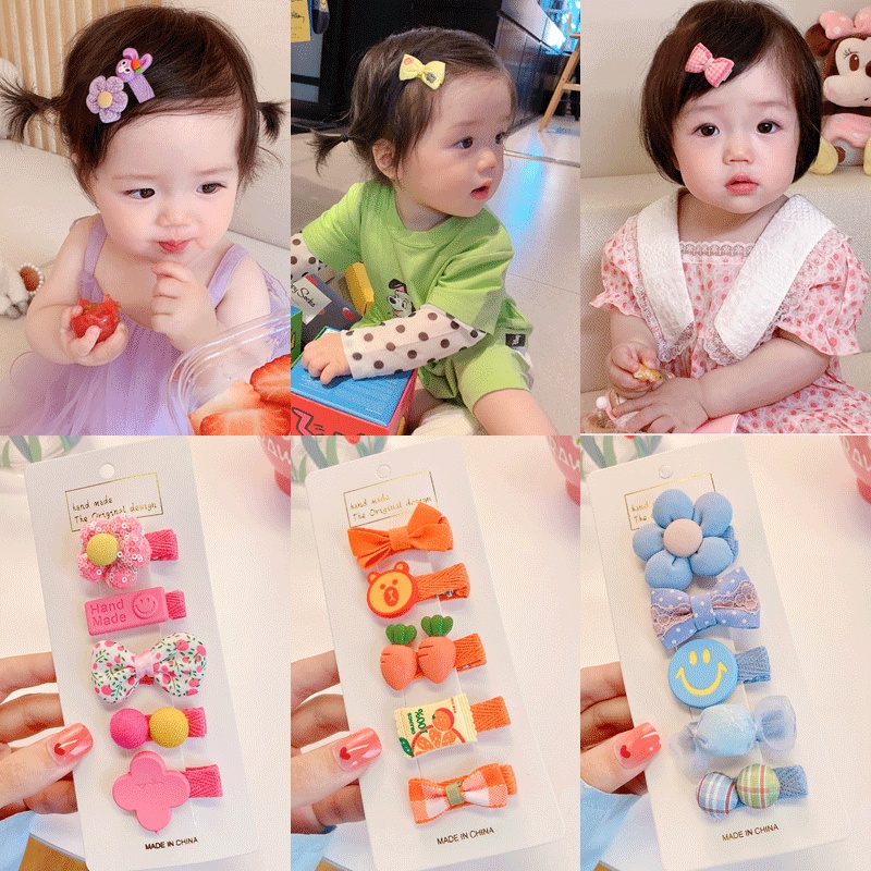Bộ Kẹp Tóc Mái Và Kẹp Tóc Cỡ Nhỏ Dễ Thương Cho Bé