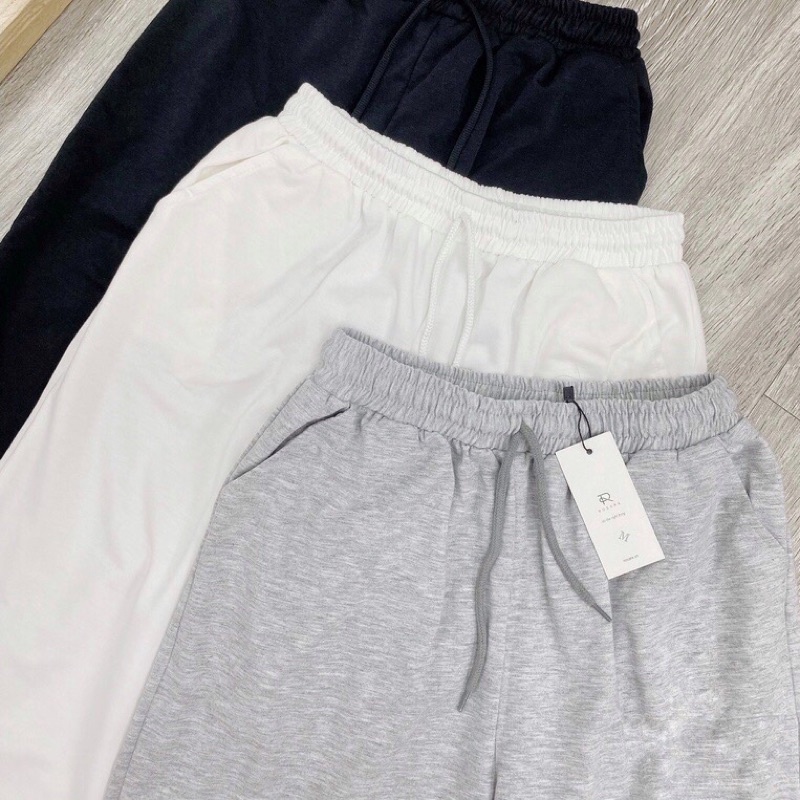 Quần jogger nữ nỉ ống rộng dây rút thể thao form unisex – (TTQ01)