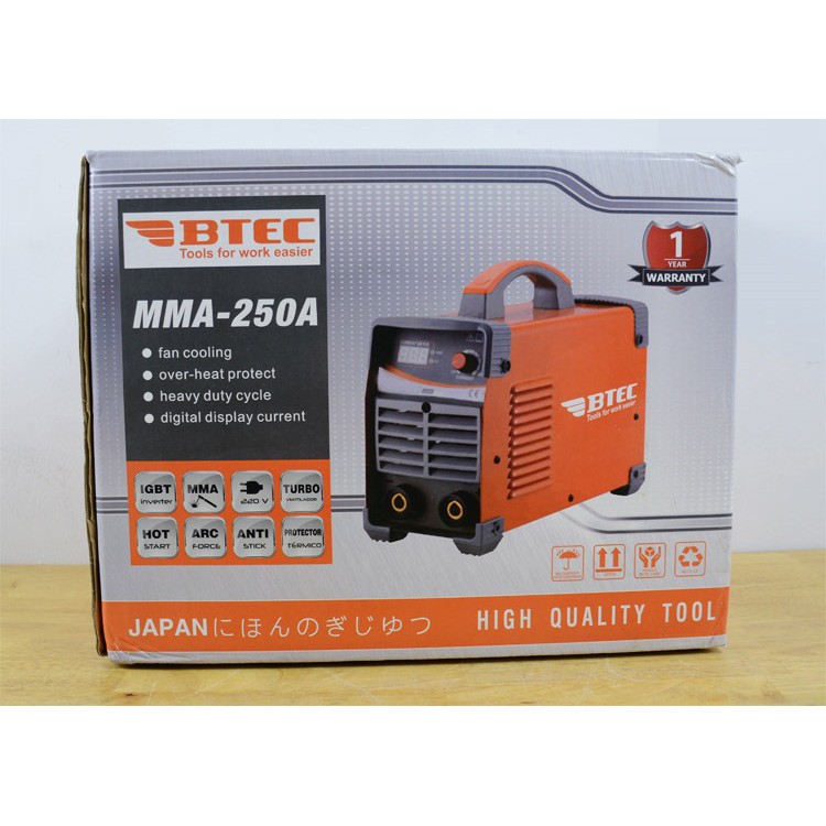 MÁY HÀN QUE ĐIỆN TỬ BTEC MMA 250A (CHUYÊN HÀN QUE 3.2 LY)