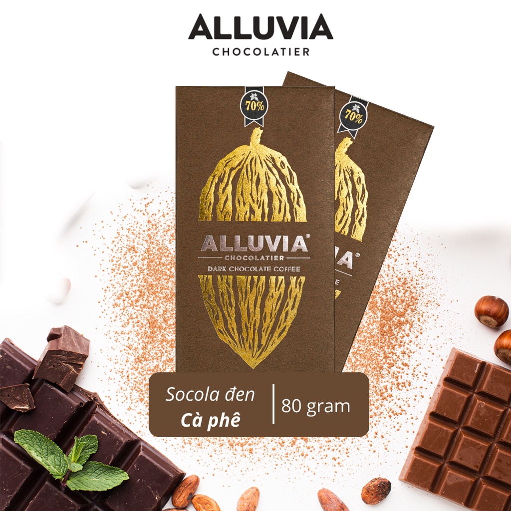 Socola đen nguyên chất vị Cà Phê Alluvia chocolate dark chocolate coffee less sugar | BigBuy360 - bigbuy360.vn