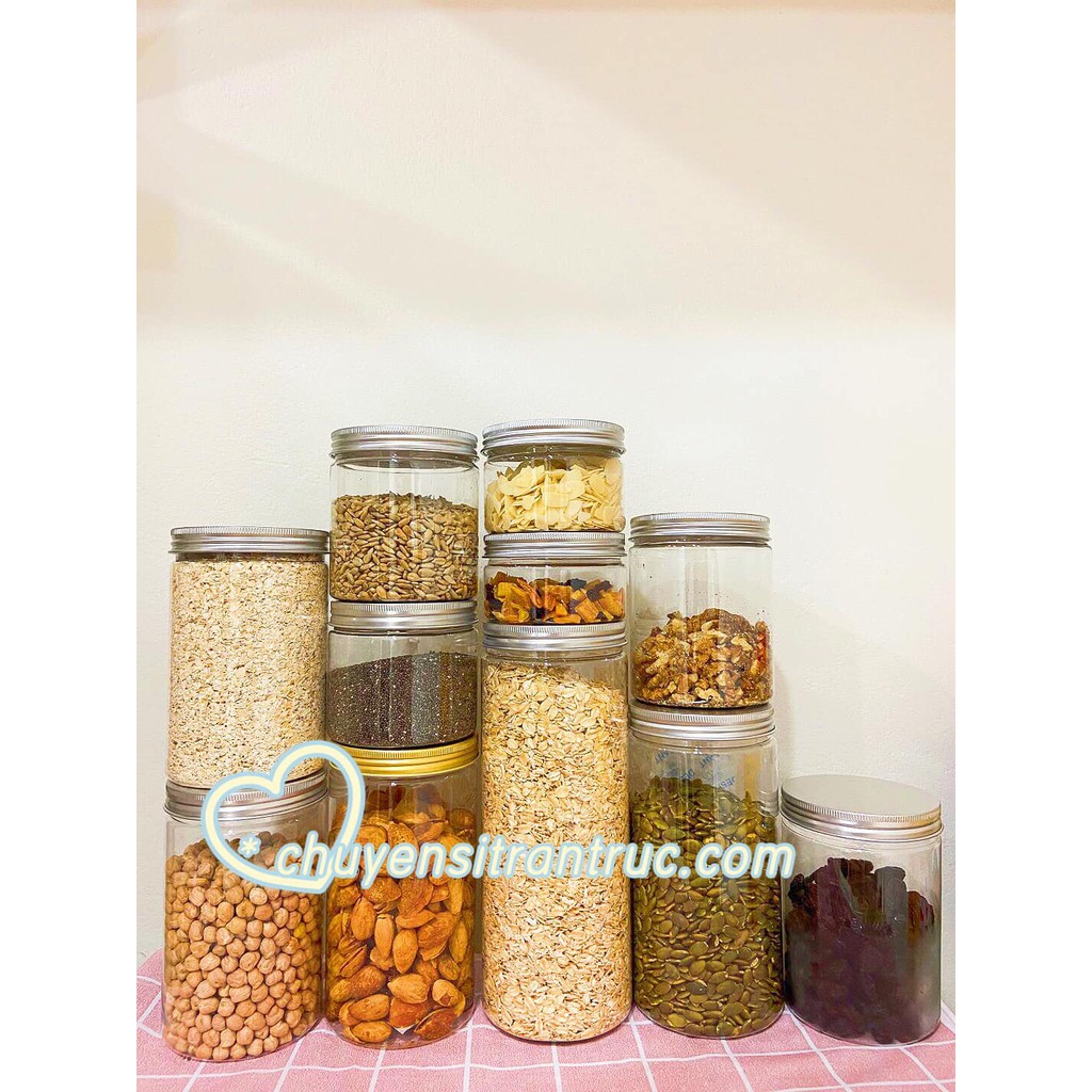 Hủ nhựa pet nắp nhôm 1500ml đựng thực phẩm | BigBuy360 - bigbuy360.vn