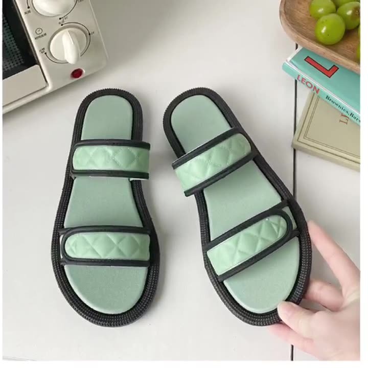 Dép Sandal Nữ Quai Ngang Chống Trơn Trợt Mẫu Mã Đơn Giản Phong Cách Năng Động