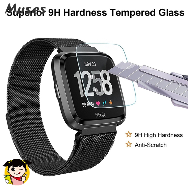 Muse07 1 hoặc bộ 2 kính cường lực siêu mảnh bảo vệ màn hình dành cho đồng hồ thông minh Fitbit Versa