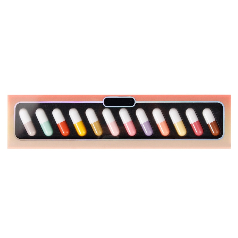 Set 12 Thỏi Son Sáp Nhung Lì Lâu Trôi Thiết Kế Hình Viên Thuốc Mini YOUYO