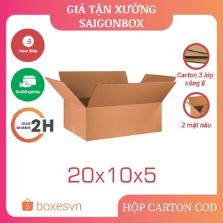 Combo 50 thùng hộp carton size 20x10x5 cm để đóng gói hàng hóa