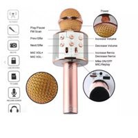 Mic Hát Karaoke Kèm Loa Bluetooth WS - 858 Không Dây Tiện Dụng- Có Cổng 3.5 Và Đài FM (Chọn màu ngẫu nhiên)