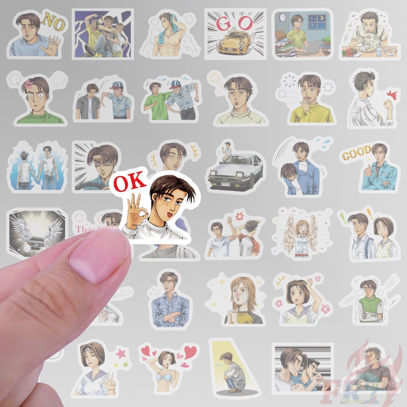 ❉ Initial D Stickers ❉ 40Pcs/Set Anime Fujiwara Takumi Speed Star DIY Decals Stickers for Diary Laptop Scrapbooks