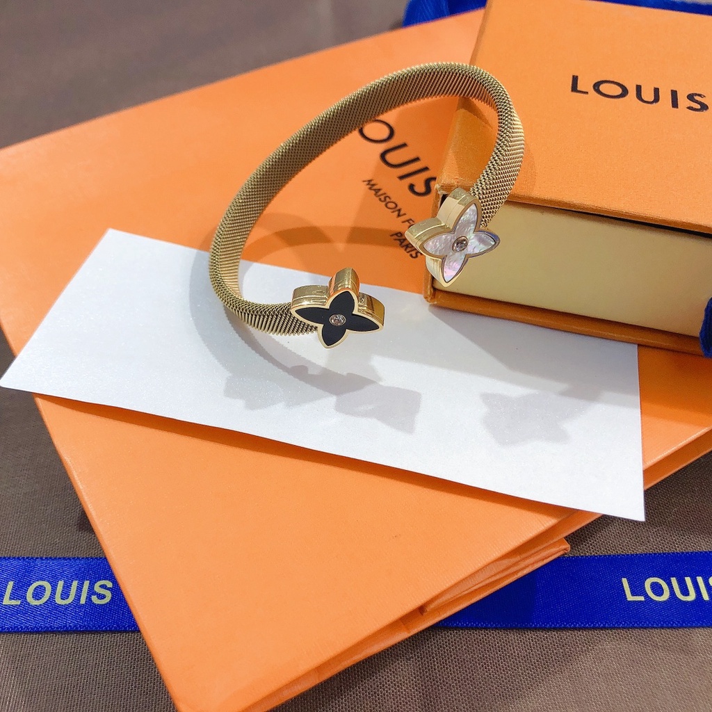 Lv Vòng Đeo Tay Đính Hoa Vuông Thời Trang