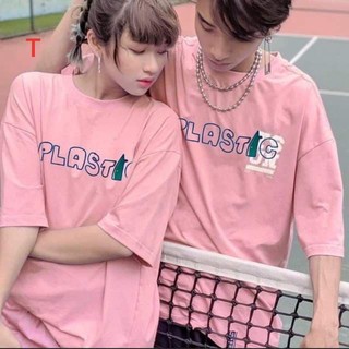  Combo 2 áo thun đôi tay lỡ Plasticc dáng Unisex form rộng bo tay bo gấu phong cách Ulzzang