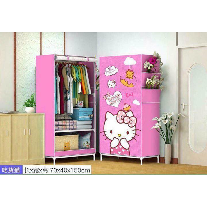 combo tủ quần áo và tủ giày hello kitty