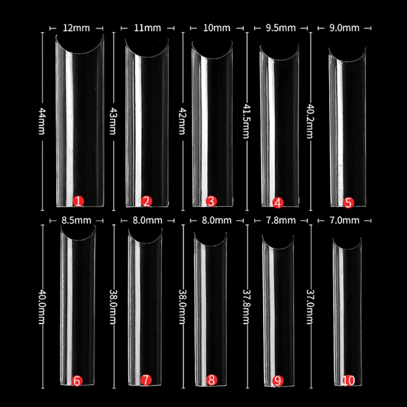 Set 500 Móng Tay Giả Trong Suốt Bằng Nhựa ABS Linh Hoạt