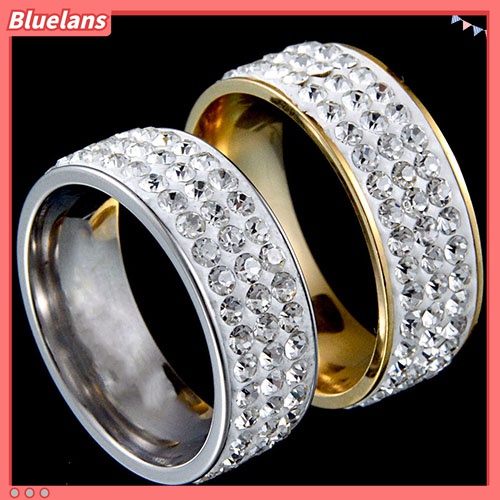 Nhẫn thép titan đính đá nhân tạo đẹp mắt cho nam nữ