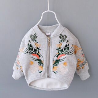 Áo khoác nỉ bé gái thêu chim phượng