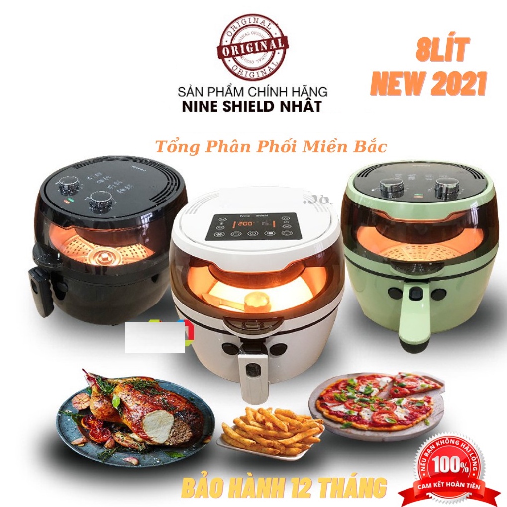 Nồi Chiên Không Dầu NINE SHIELD Dung Tích 8L/ 10L/ 10,5L Chính Hãng