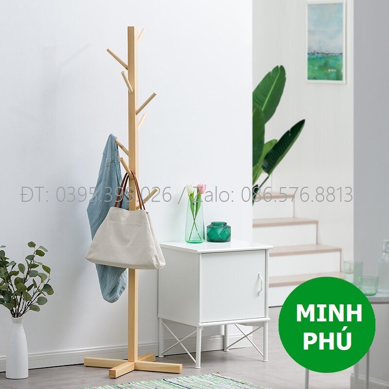 Cây treo quần áo đứng, gỗ tự nhiên phong cách Scandinavian, Bắc Âu