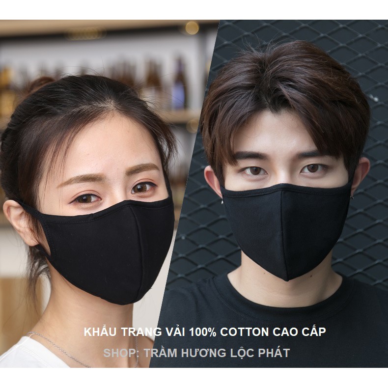 Khẩu Trang Vải Nam Nữ Nhiều Màu Cotton Nhật Cao Cấp Chống Nắng Ngăn Tia UV Thoáng Mát Mềm Mại 10 cái