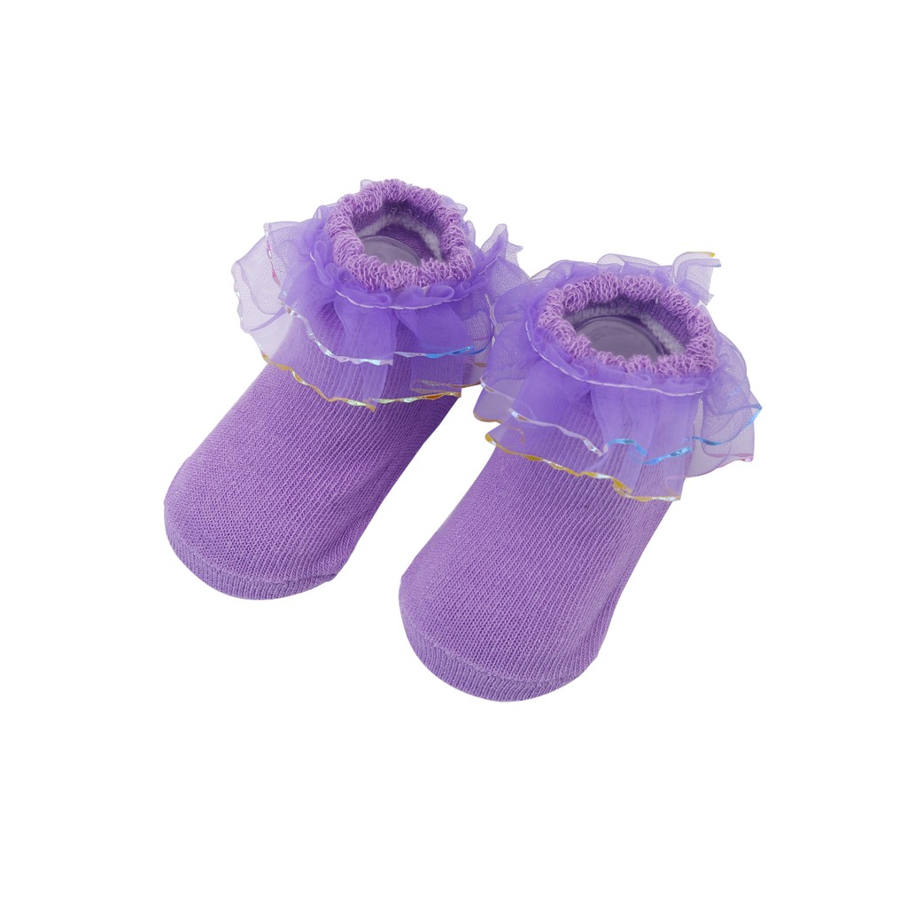 Tất phối hoa nơ xinh xắn cho bé gái 0-24 tháng tuổi