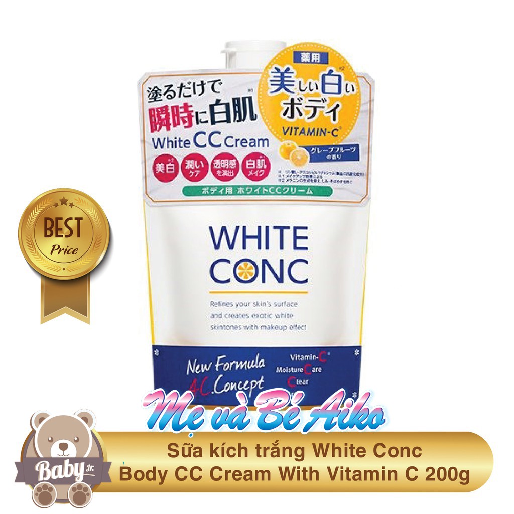 Sữa dưỡng trắng White Conc Body CC Cream With Vitamin-C 200g