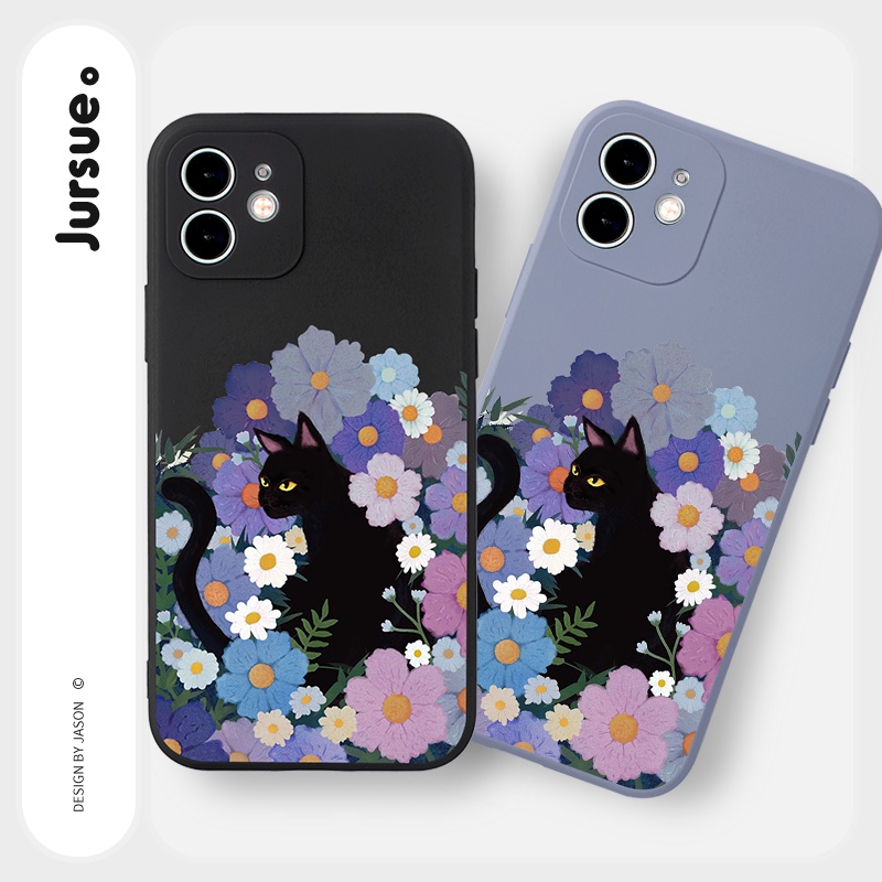 Ốp lưng JURSUE ngộ nghĩnh hoạt hình dễ thương đẹp cho iPhone 13 12 11 Pro Max SE 2020 X XR XS 8 7 ip 6S 6 Plus kute Y1945