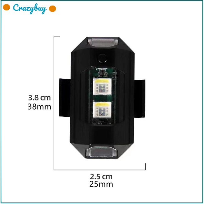 Cr Đèn Led Cảnh Báo Chống Va Chạm Sạc Pin 110mah Type-C Nhiều Màu Sắc Cho Xe Hơi Điều Khiển Từ Xa