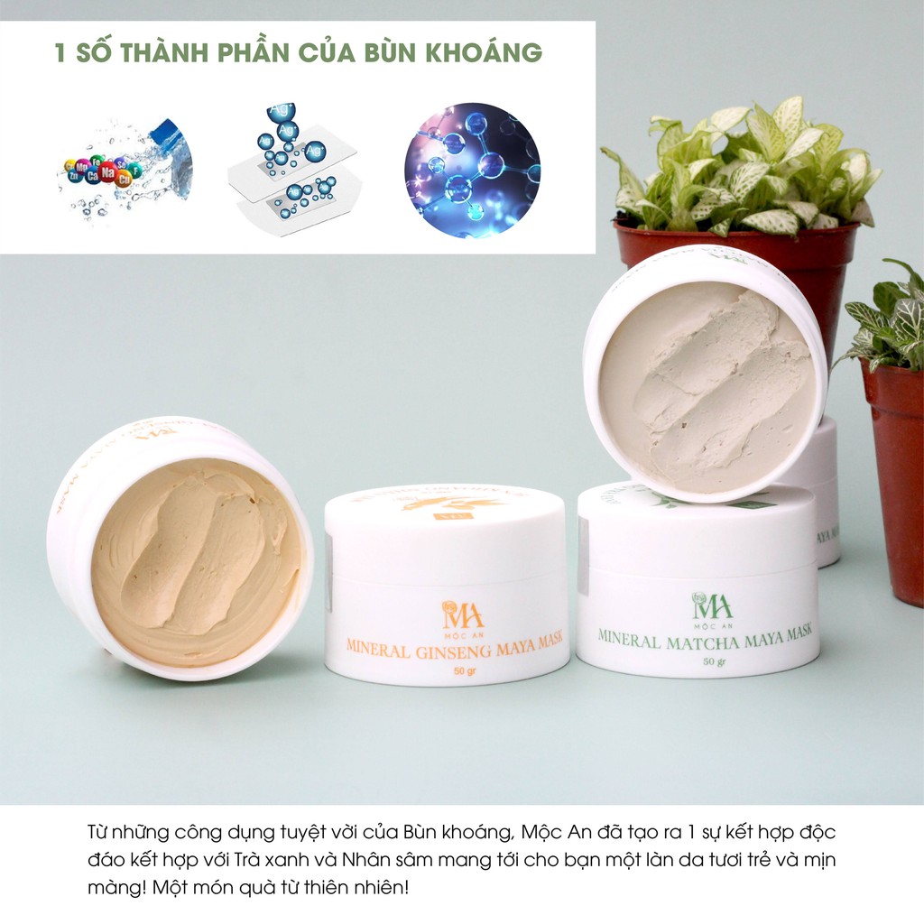 Mặt Nạ Bùn Khoáng Mộc An Giúp Giảm Mụn, Dưỡng Da Tươi Trẻ Mineral Maya Mask 50g