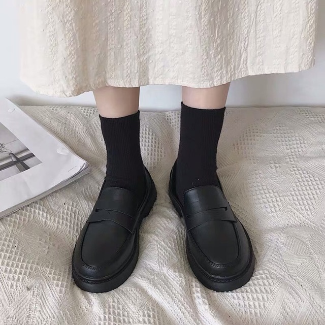 (SẴN Lì 37 38) Giày oxford búp bê nữ da PU mềm vintage Ulzzang | BigBuy360 - bigbuy360.vn