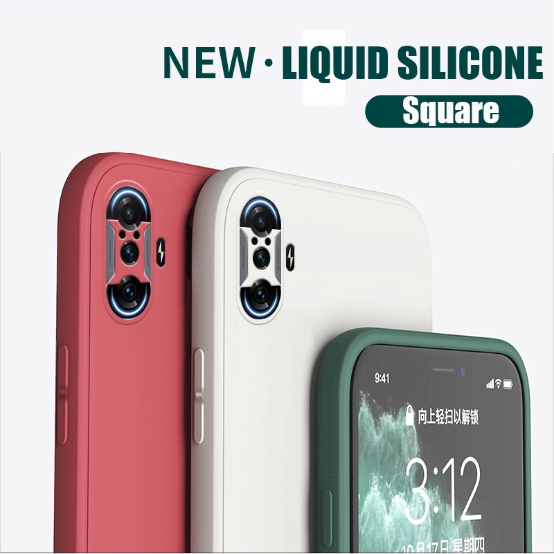 Ốp điện thoại silicon dẻo hình vuông cho Xiaomi Redmi K40 Gaming Redmi Note 10s 10