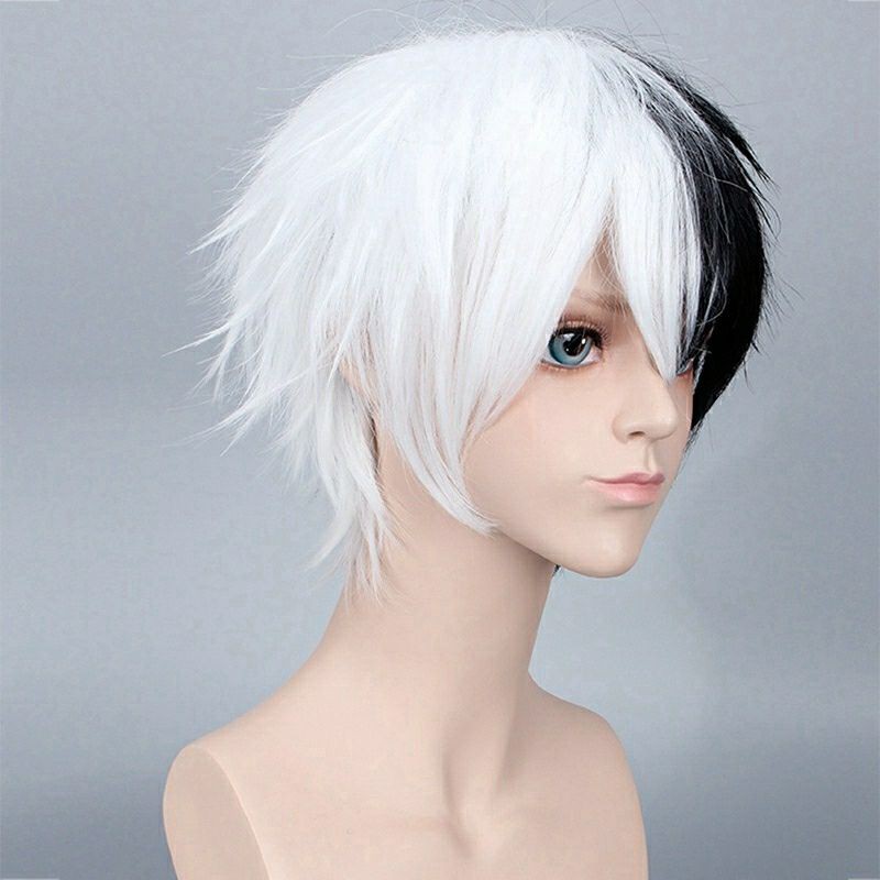 [Sẵn] Wig/Tóc giả cosplay Monokuma - Danganronpa teen nam nửa đen trắng [Miu Cosplay]