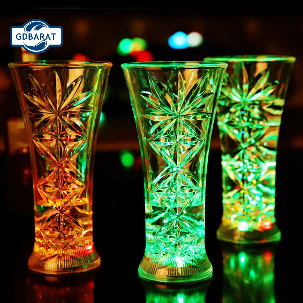 [NYCA Stock] Cốc Uống Bia / Rượu / Whiskey Có Đèn LED Thay Đổi Màu Sắc Hình Bông Tuyết