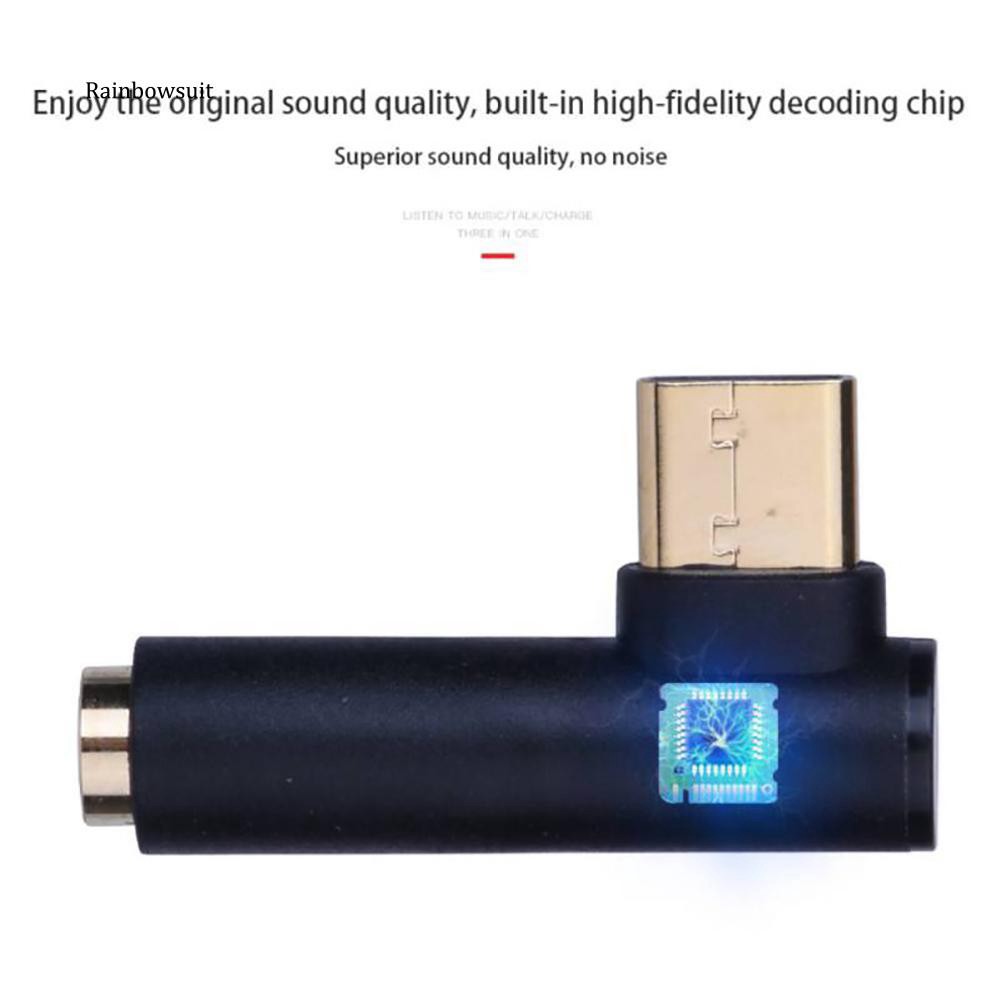 Cáp chuyển đổi Type C sang 3.5mm hình chữ L cho điện thoại/ máy tính bảng