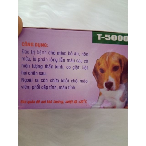 T.5000 10ml - tiêu chảy , viêm phổi cho chó , mèo