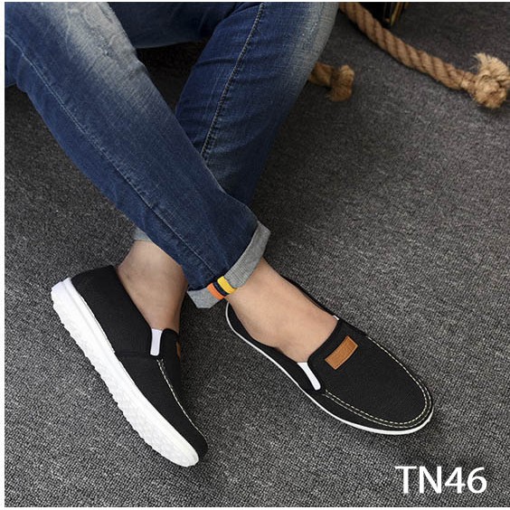 [ GIÁ SẬP SÀN ]Giày Sneaker Thể Thao Đế Êm Chất Vải Cao Cấp TN46 - Đen