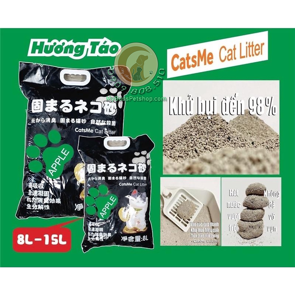 Cát Vệ Sinh Cho Mèo Túi 8L - Cát đất sét Nhật CATSME Cat Litter 8L