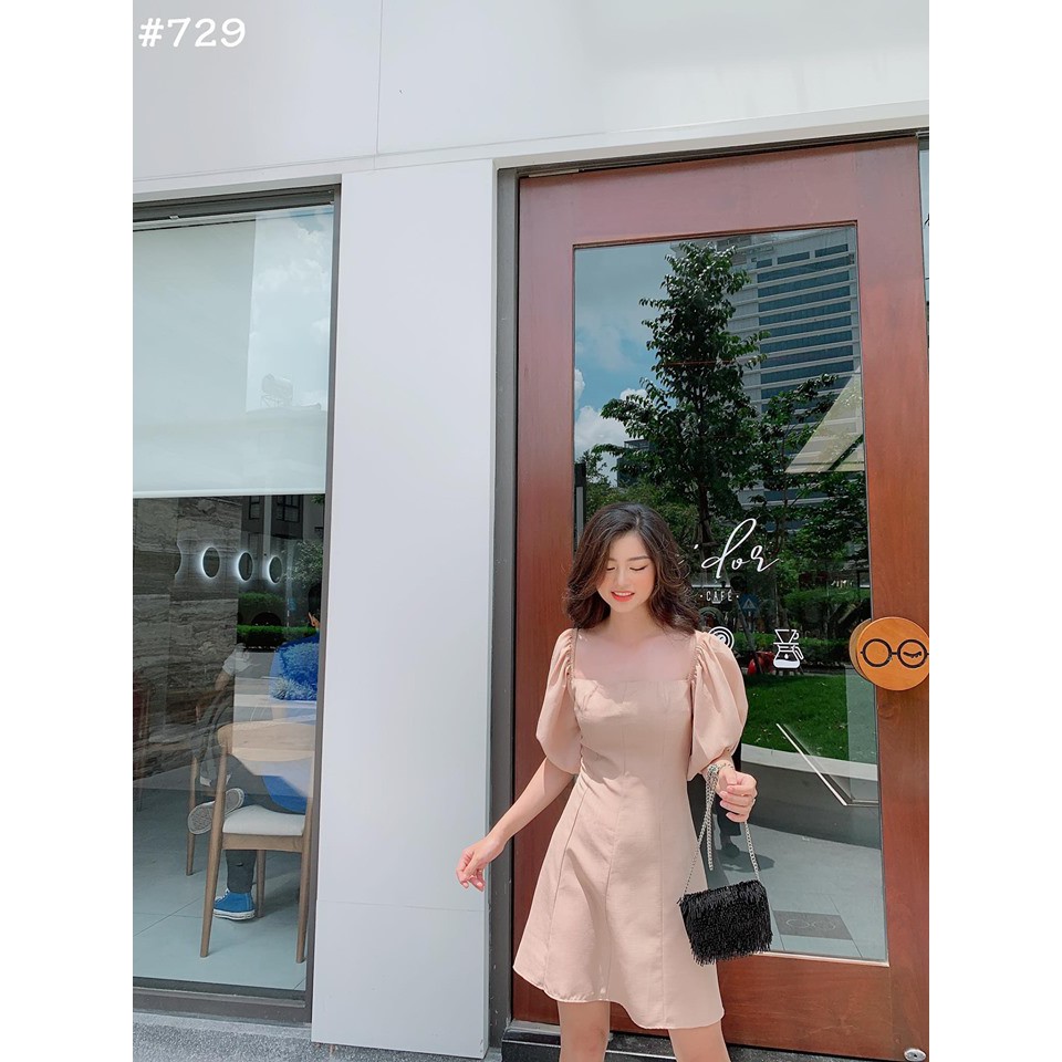 Đầm dự tiệc ôm body tay xòe phồng mặc được hai kiểu siêu xinh Titus Dress