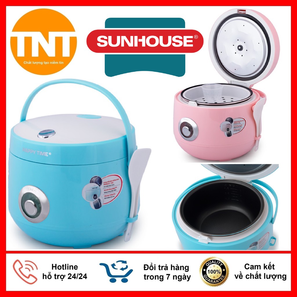 Nồi Cơm Điện SUNHOUSE HAPPY TIME 2 Dung Tích (1.2L và 1.8L) Tặng Kèm Giá Hấp