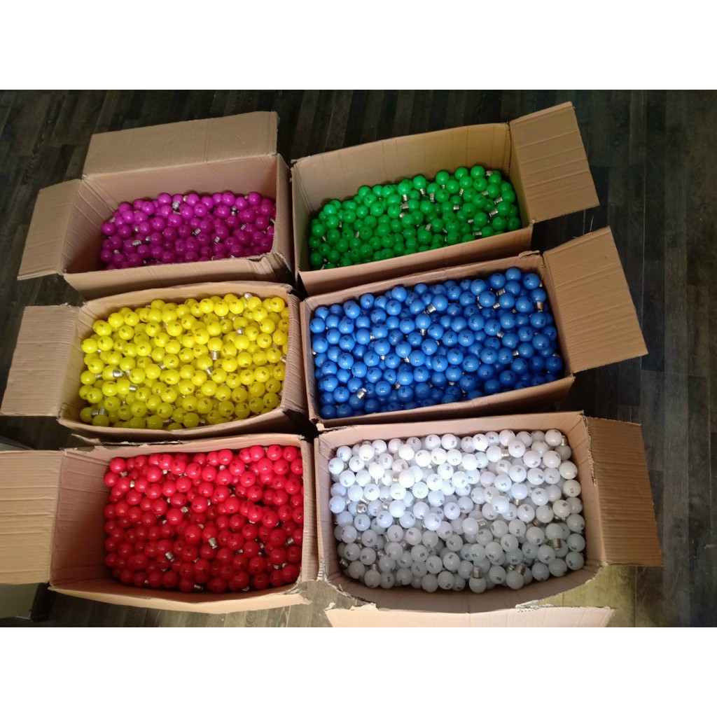 Bóng led trái chanh nhiều màu 1W trang trí ngoài trời giá rẻ