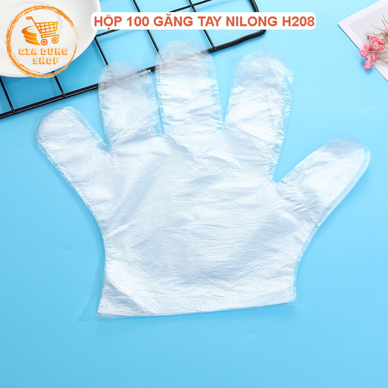 Găng Tay Nấu Ăn Hộp 100 Cái Bao Tay Dùng 1 Lần H208 Siêu Dai Siêu Tiện Dụng