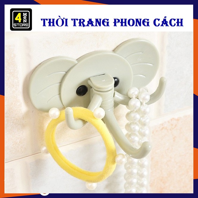 Móc Treo Đồ 3 Chạc Hình Chú Voi Con Dễ Thương Siêu Dính - Móc Treo Đồ Con Voi dán tường 3 Chạc Tiện Lợi